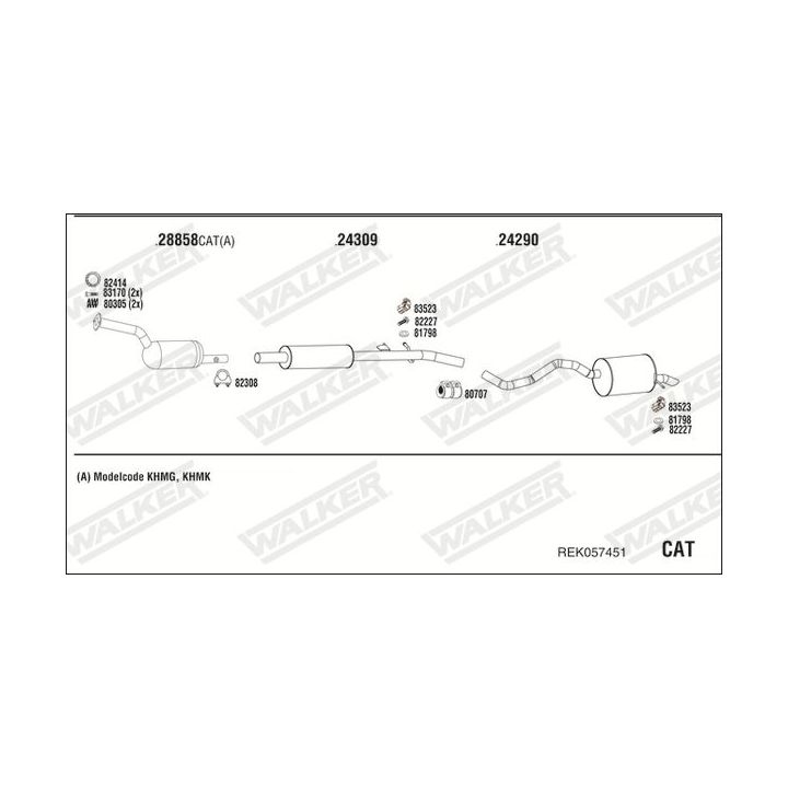 Išmetimo sistema WALKER REK057451