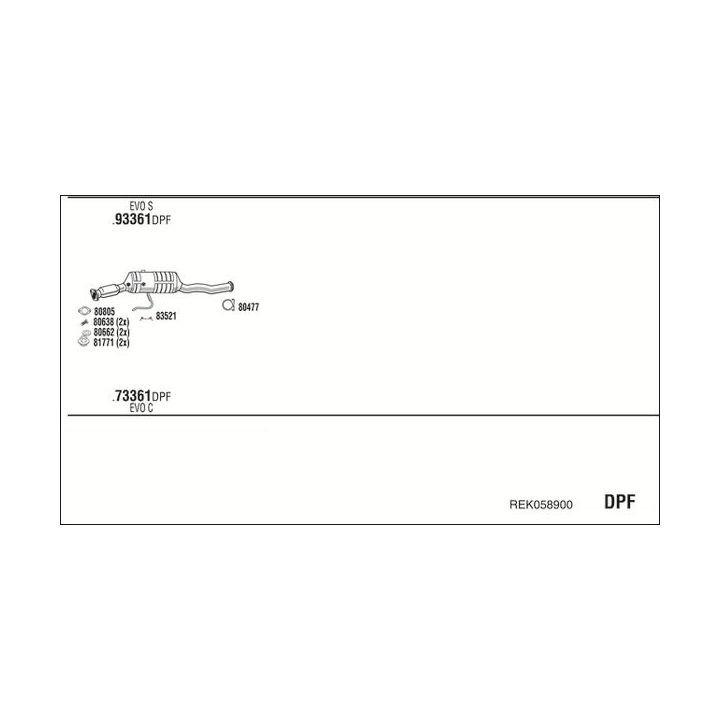 Išmetimo sistema WALKER REK058900