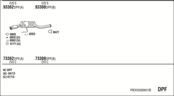 Išmetimo sistema WALKER REK058901B