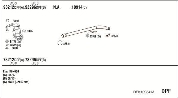 Išmetimo sistema WALKER REK109341A