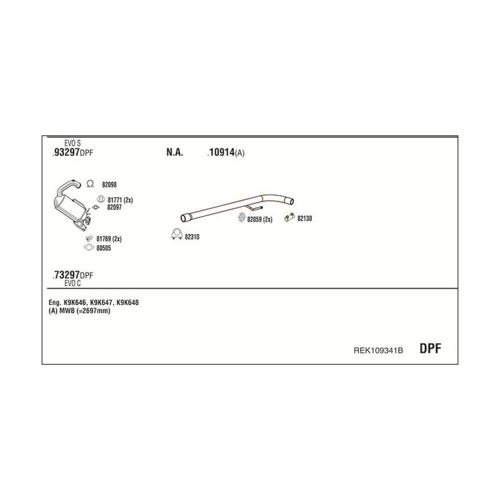 Išmetimo sistema WALKER REK109341B