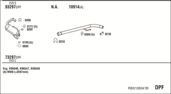 Išmetimo sistema WALKER REK109341B