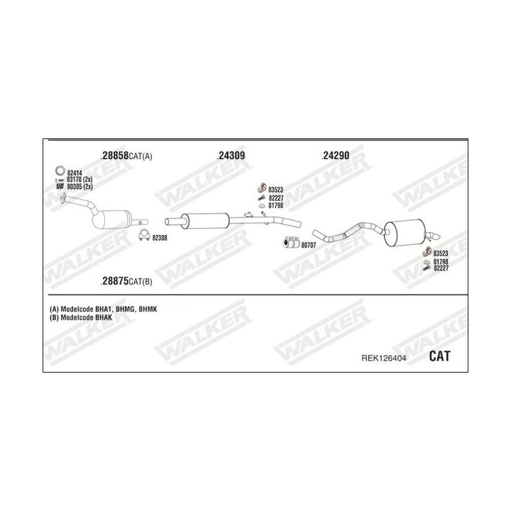 Išmetimo sistema WALKER REK126404
