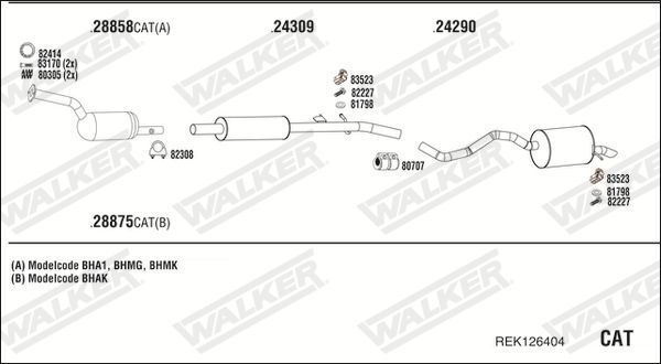 Išmetimo sistema WALKER REK126404