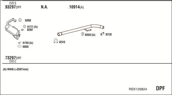 Išmetimo sistema WALKER REK129824