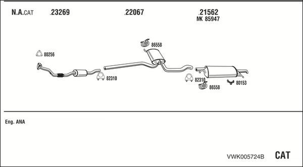 Išmetimo sistema WALKER VWK005724B