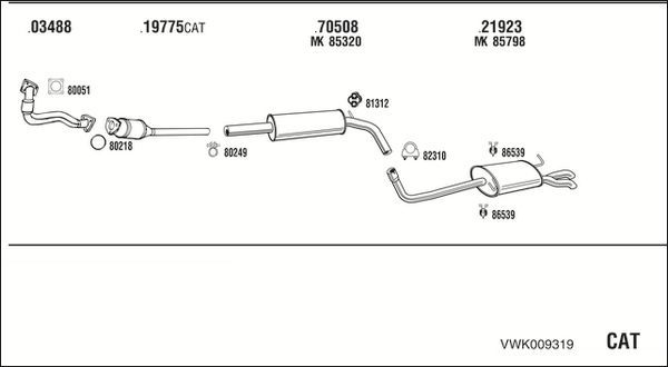 Išmetimo sistema WALKER VWK009319