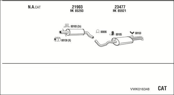 Išmetimo sistema WALKER VWK016348