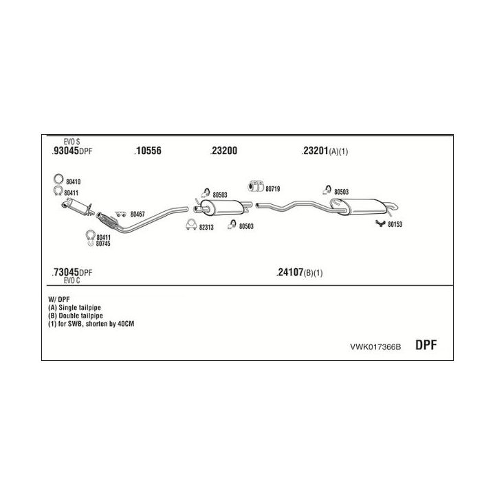 Išmetimo sistema WALKER VWK017366B
