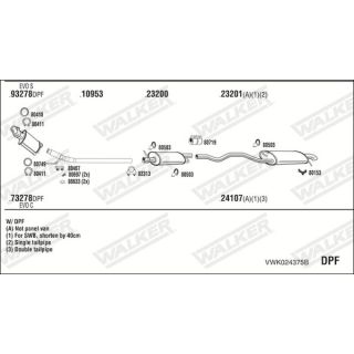 Išmetimo sistema WALKER VWK024375B