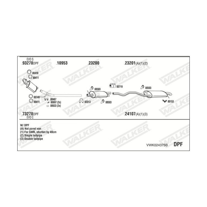 Išmetimo sistema WALKER VWK024375B
