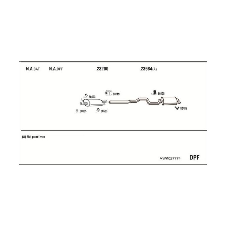 Išmetimo sistema WALKER VWK027774
