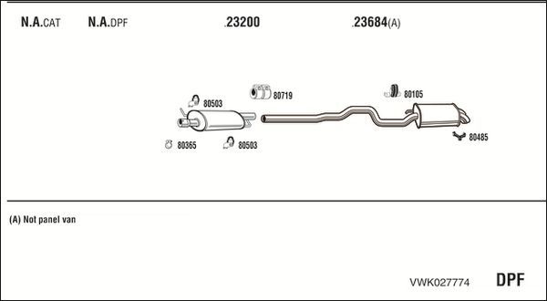 Išmetimo sistema WALKER VWK027774