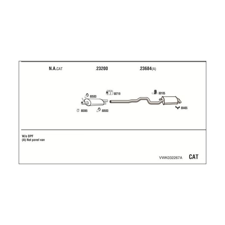 Išmetimo sistema WALKER VWK032267A