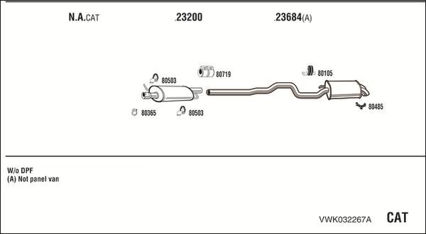Išmetimo sistema WALKER VWK032267A