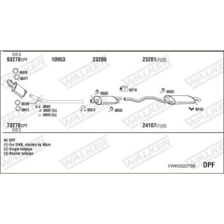 Išmetimo sistema WALKER VWK032273B