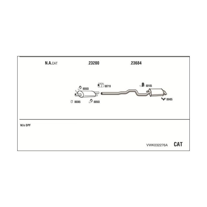 Išmetimo sistema WALKER VWK032276A