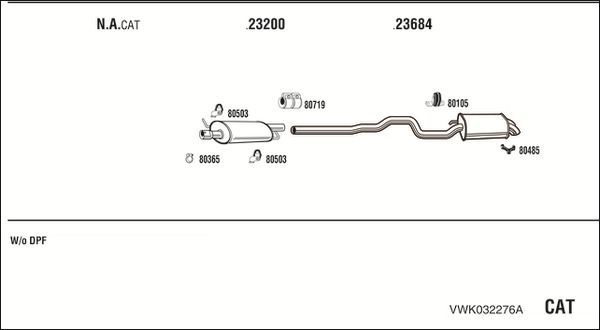 Išmetimo sistema WALKER VWK032276A