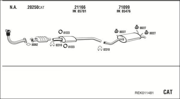 Išmetimo sistema WALKER REK011481