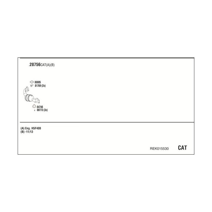 Išmetimo sistema WALKER REK015530