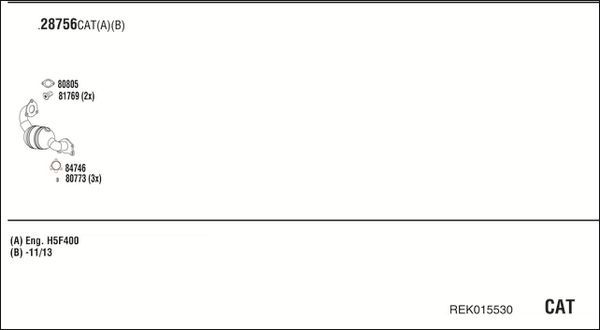 Išmetimo sistema WALKER REK015530