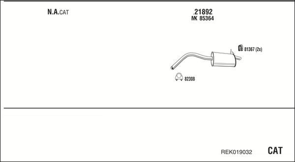 Išmetimo sistema WALKER REK019032