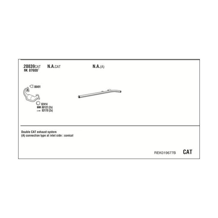 Išmetimo sistema WALKER REK019677B