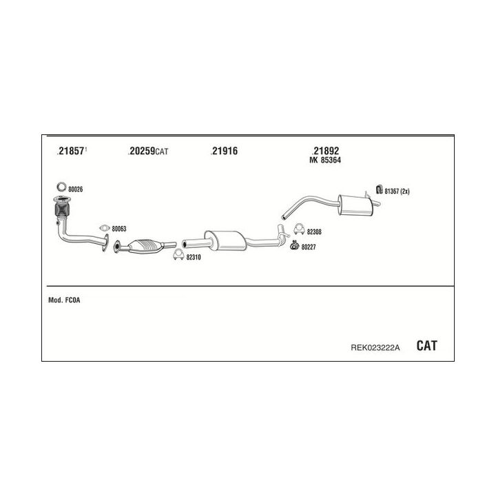 Išmetimo sistema WALKER REK023222A