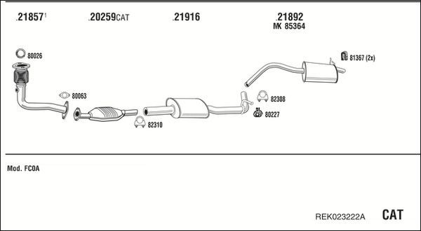 Išmetimo sistema WALKER REK023222A