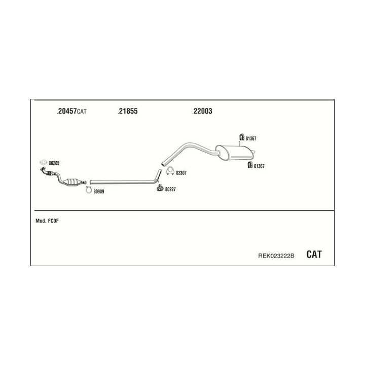 Išmetimo sistema WALKER REK023222B