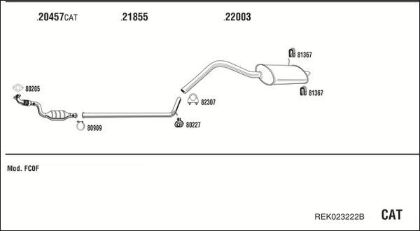 Išmetimo sistema WALKER REK023222B