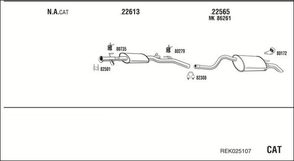 Išmetimo sistema WALKER REK025107