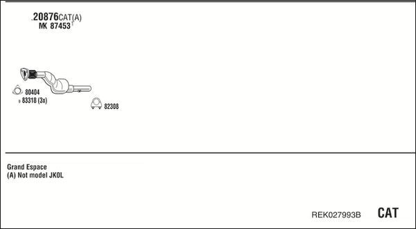 Išmetimo sistema WALKER REK027993B