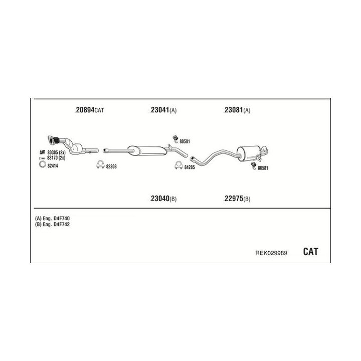 Išmetimo sistema WALKER REK029989