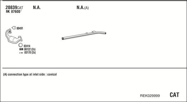 Išmetimo sistema WALKER REK029999