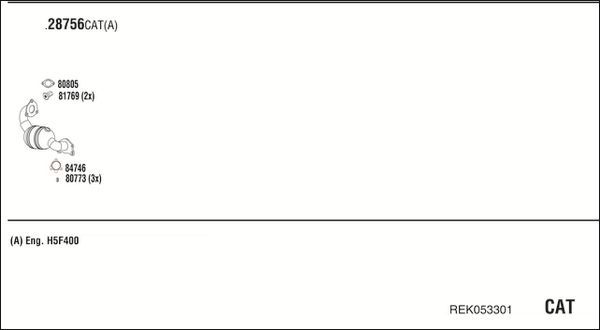 Išmetimo sistema WALKER REK053301