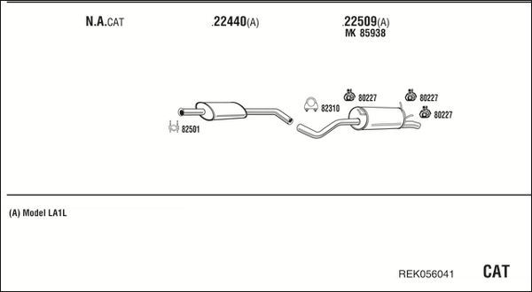 Išmetimo sistema WALKER REK056041