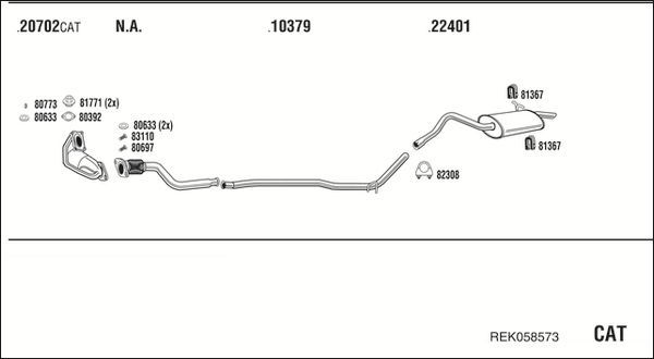 Išmetimo sistema WALKER REK058573