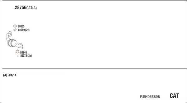 Išmetimo sistema WALKER REK058898