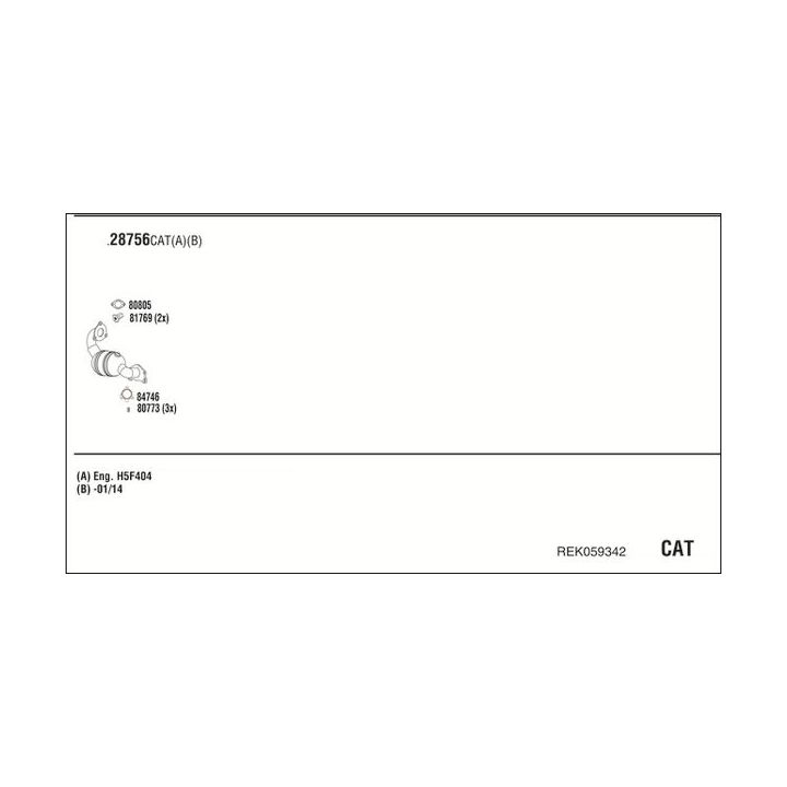 Išmetimo sistema WALKER REK059342