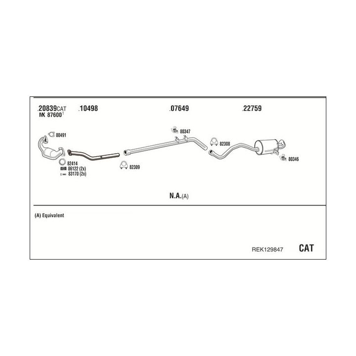 Išmetimo sistema WALKER REK129847