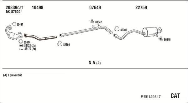 Išmetimo sistema WALKER REK129847