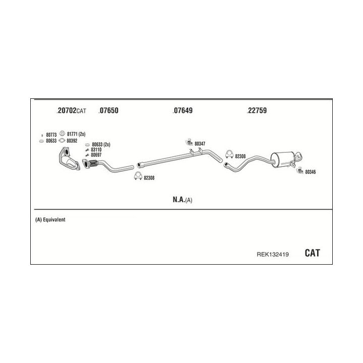Išmetimo sistema WALKER REK132419