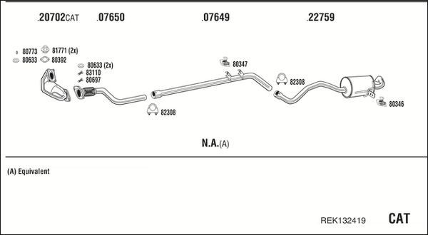 Išmetimo sistema WALKER REK132419
