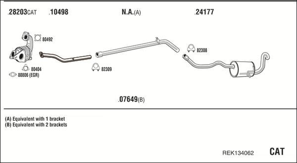 Išmetimo sistema WALKER REK134062