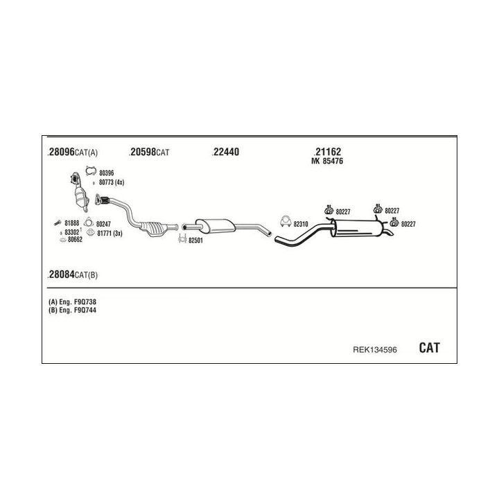 Išmetimo sistema WALKER REK134596