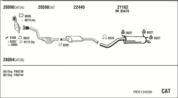 Išmetimo sistema WALKER REK134596