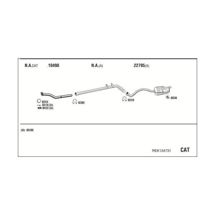 Išmetimo sistema WALKER REK134731