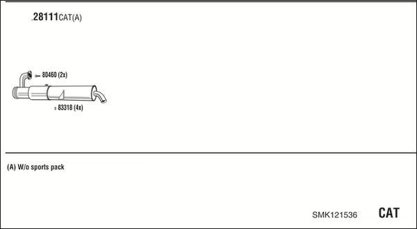 Išmetimo sistema WALKER SMK121536