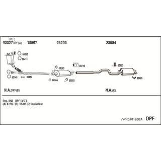 Išmetimo sistema WALKER VWK018185BA